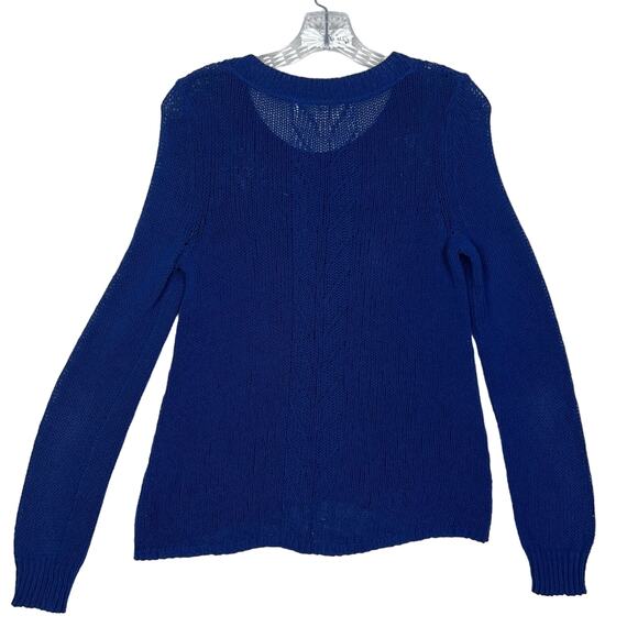 Sparrow by Anthropologie Sweater Womens M Blue Long Sleeve  Open Cable Knit - Picture 2 of 9